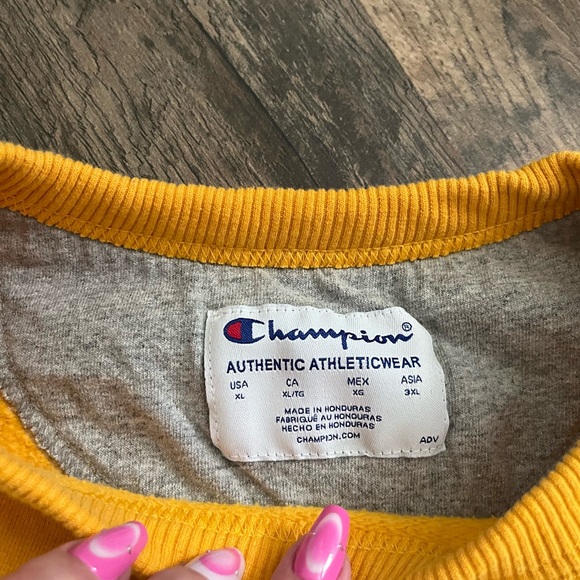 Champion Men's Vibrant Yellow Crewneck Sweater - Picture 2 of 5